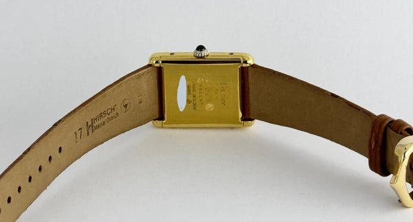 Tank Louis Cartier 18k Gold Plated 22X22mm After Service Manual Winding