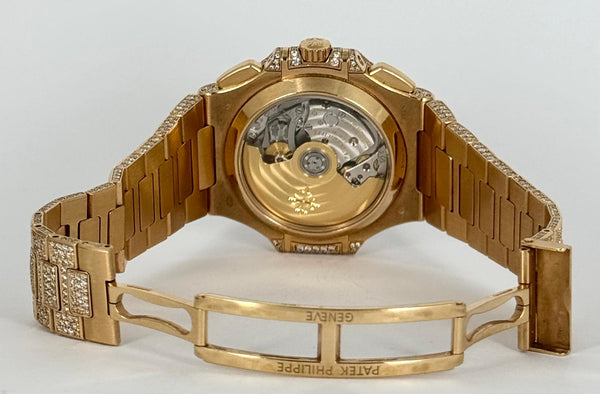 Nautilus Chronograph Rose Gold ICED OUT FULL SET