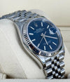 Rolex Datejust 36 White Gold Bezel Jubille Blue Stick Dial Full Set
