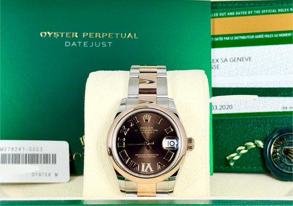 Rolex Datejust 31 mm 18 K Rose Gold With Choclate Diamonds Dial