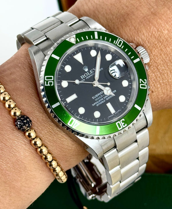 Rolex Submariner Date Kermit 16610 LV Unpolished Full Set 2006 Serial Z