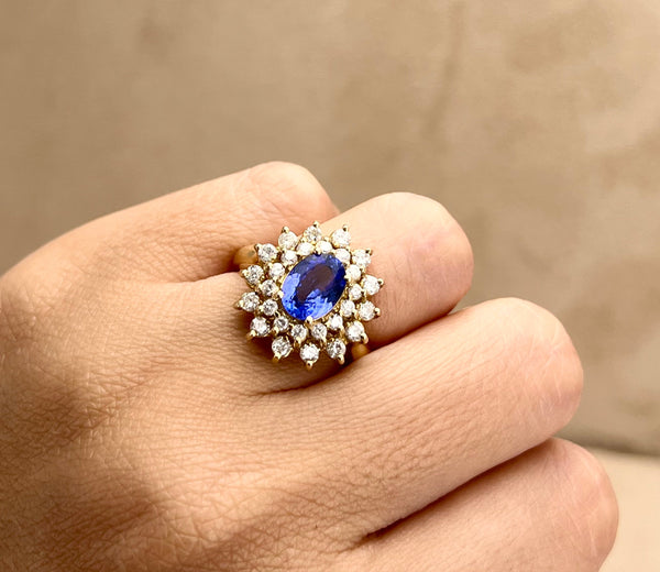 Tanzanit Diamond Ring