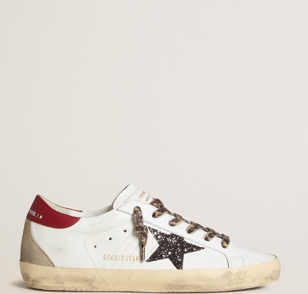 Women's Super-Star in nappa with glitter star and red nappa heel tab