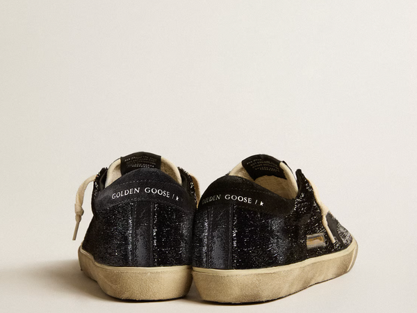 Men's Super-Star in black velvet and suede with black suede star "LAST PIECES"