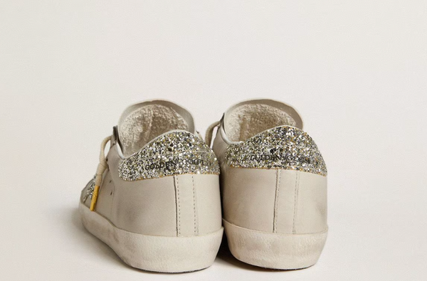 Super-Star Donna in white nubuck and Swarovski crystals