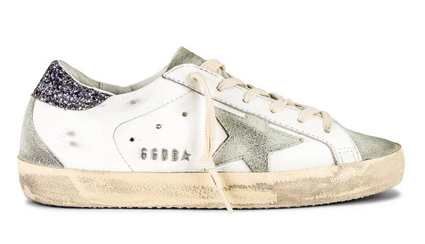 Golden Goose Super-Star Sneaker in White, Ice, & Gray "LAST PIECES"