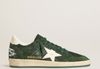 Men's Ball Star in green suede with white leather star and heel tab "LAST PIECES"