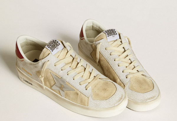 Men's Stardan in nubuck and crackle leather with silver metallic leather star "LAST PIECES"