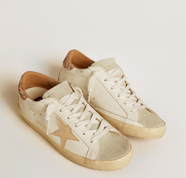 Super-Star with nude leather star and gold glitter heel tab "LIMITED"