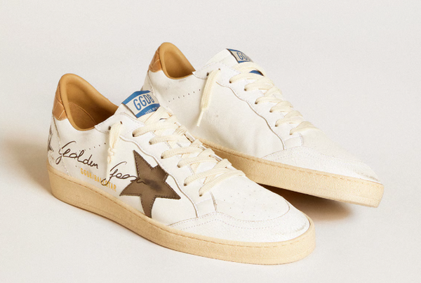 Ball Star in nappa con stella laminata e talloncino in pelle cocco