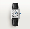 Cartier Tank Must SolarBeat Large Photovoltaic Stainless Steel Black Leather Strap