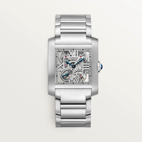 Cartier Skelettierte Tank Française Large 36.7mm x 30.5mm Stainless Steel Skeleton 9630 MC