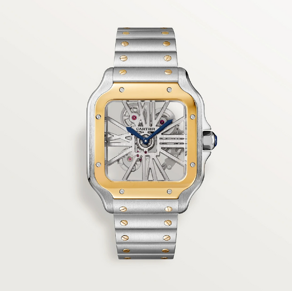 Santos de Cartier Skeleton Large Model Steel & Yellow Gold 9611 MC