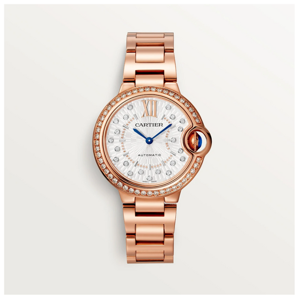 Ballon Bleu 33mm Rose Gold Diamond Bezel Automatic Watch