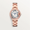 Ballon Bleu de Cartier 33mm Rose Gold Diamond Bezel Automatic Watch