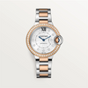 Ballon Bleu de Cartier 33mm Steel and Rose Gold Diamond Bezel Automatic Watch