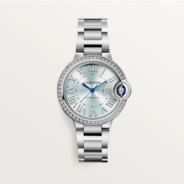 Ballon Bleu de Cartier 33mm Steel Diamond Bezel Blue Dial Automatic Watch