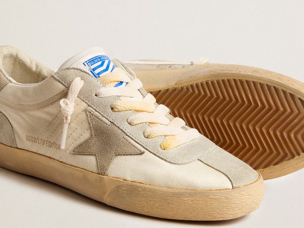 Super-Star LAB in nylon with dove-gray star and ice-gray suede inserts "LAST PIECES"