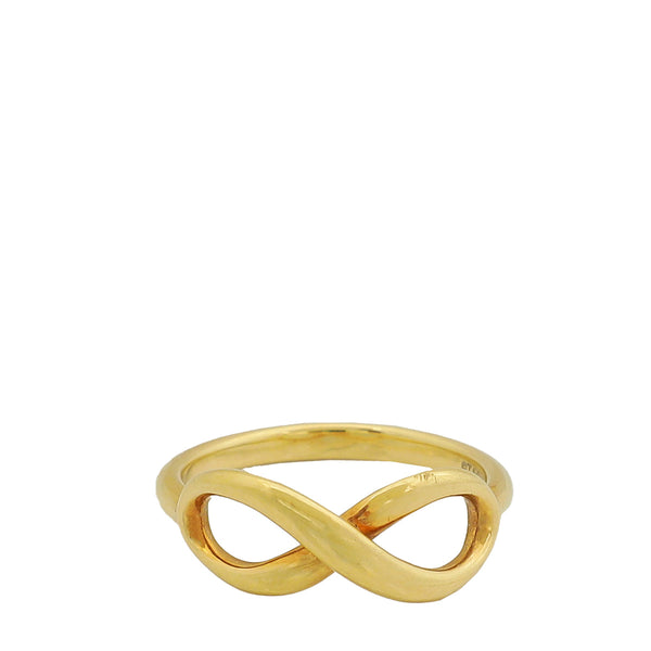 Tiffany & Co 18K Yellow Gold Infinity Ring 54