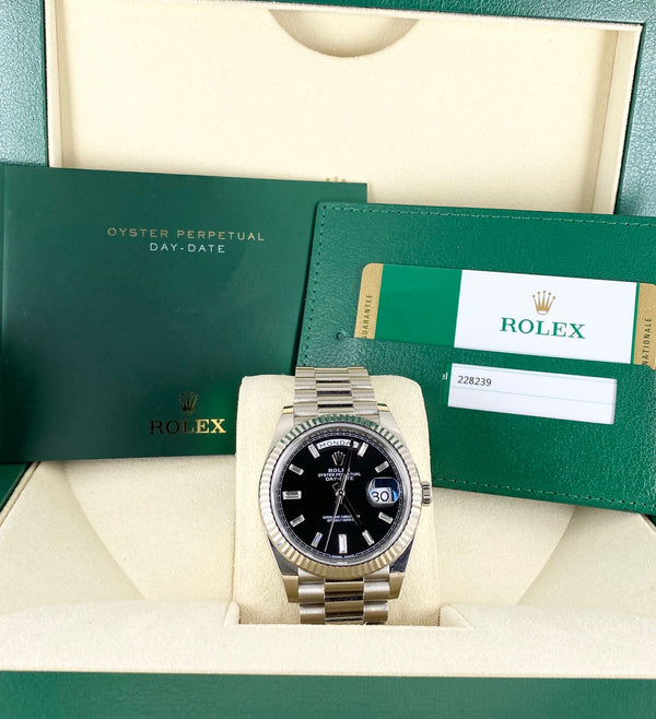 Rolex Day Date 40, White Gold, Box and Papers