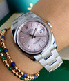 Rolex Datejust 36, Pink dial , with box and papers