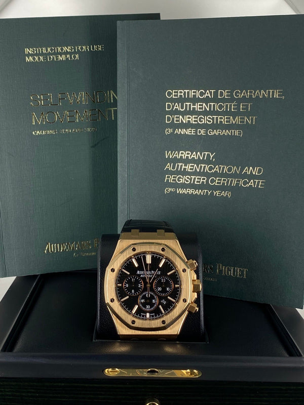 Audemars Piguet Royal Oak Chronograph, Rose Gold, Black Dial, 2016