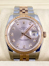 Rolex Datejust 36, Two Tone Rose Gold, Full set, Diamonds