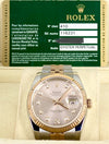 Rolex Datejust 36, Two Tone Rose Gold, Full set, Diamonds