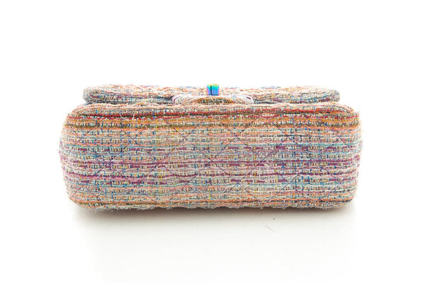 Chanel 2106/2017 Rainbow Tweed Quilted Single Flap Handbag