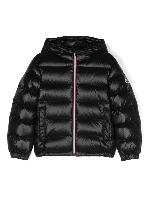 Piumino per bambino Moncler Enfant nero con cappuccio