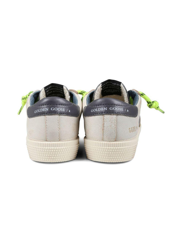Sneakers per bambino Golden Goose Kids in pelle blu con chiusura con lacci