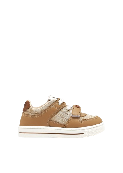 Sneakers per bambino Fendi Kids marrone con inserti in tessuto jacquard FF