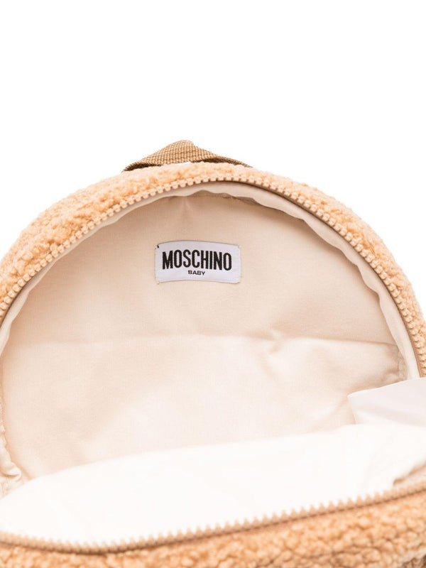 Zaino per bambini Moschino Kids marrone con motivo Teddy Bear