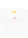 T-shirt per bambina Off-White Kids bianca con effetto vernice e logo stampato