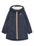 Giacca per bambino K Way Kids blu con cappuccio e zip frontale