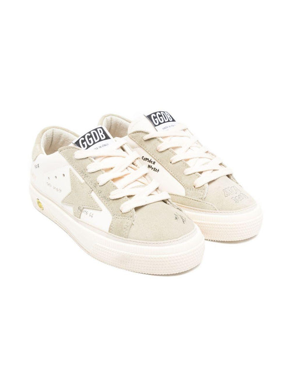 Sneakers per bambini Golden Goose Kids bianche con dettaglio traforato