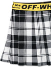 Gonna per bambina Off-White Kids bianco e nero con motivo a quadri