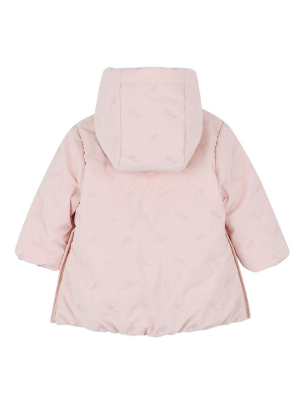 Giubbino per neonata Chloé Kids rosa con chiusura frontale nascosta