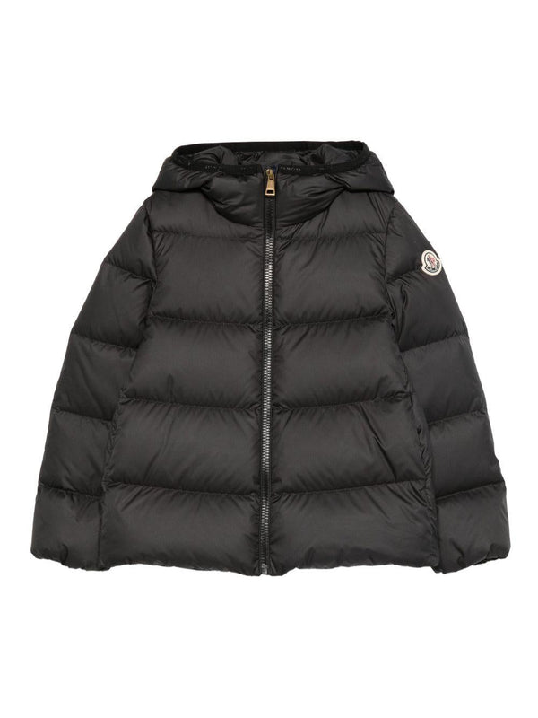 Giacca Beulah per bambina Moncler Enfant nera con cappuccio