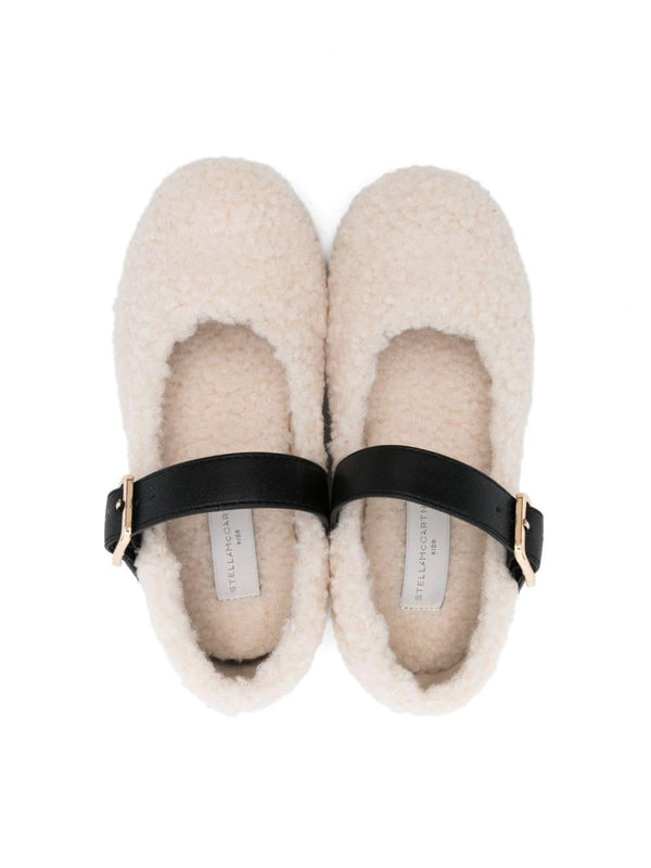 Ballerine per bambina Stella McCartney Kids bianco in pelliccia sintetica