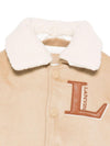 Bomber per bambino Lanvin Enfant beige con logo ricamato