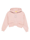 Felpa per bambina Off-White Kids rosa con cappuccio e stampa con logo