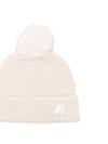 Berretto per bambina K-Way Kids beige con pompon a coste