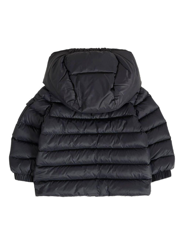 Piumino per neonato Moncler Enfant blu con cappuccio