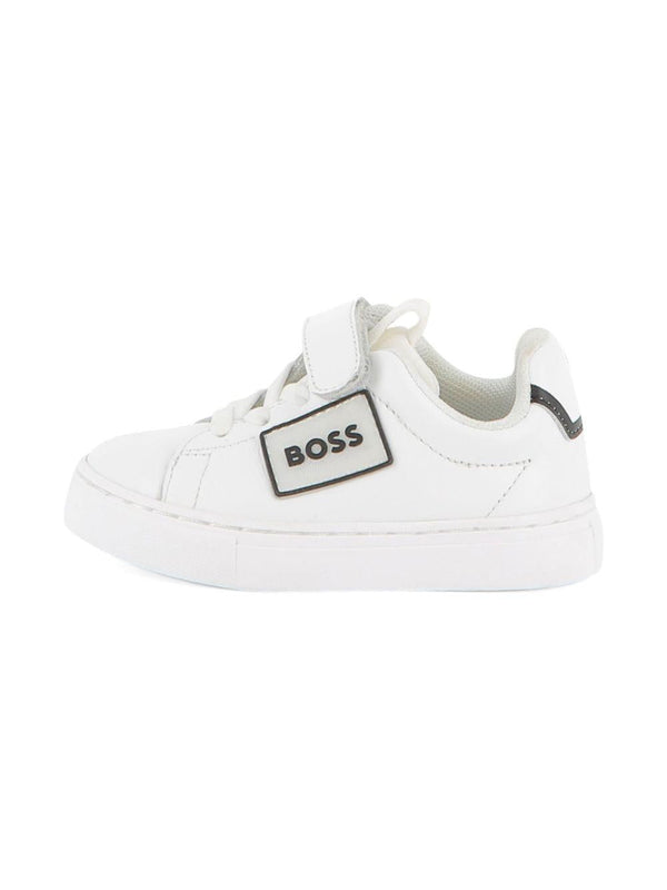 Sneakers per bambino BOSS Kids bianche con applicazione con logo