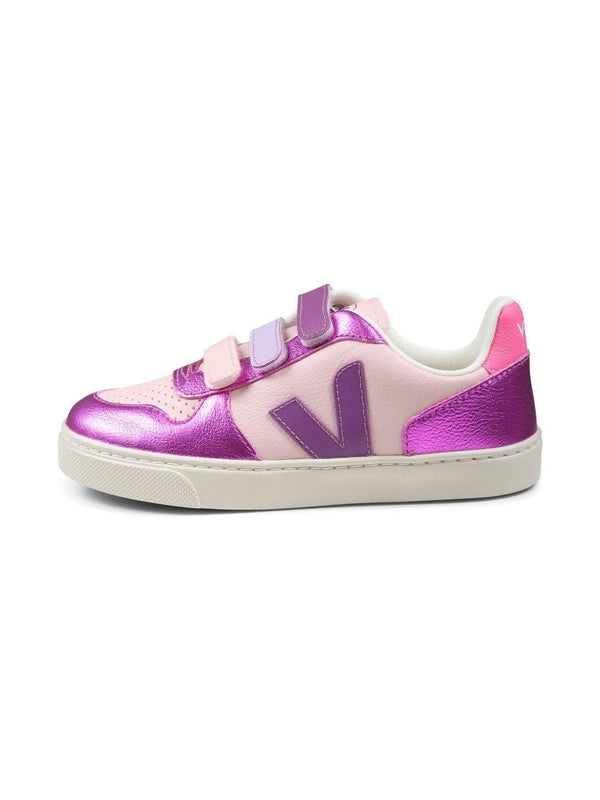 Sneakers V-10 per bambina VEJA Kids fucsia con chiusura a strappo