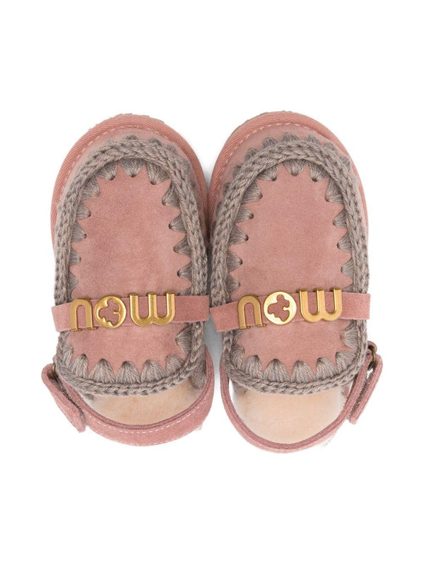 Ciabatte per bambina Mou Kids rosa con dettaglio intrecciato