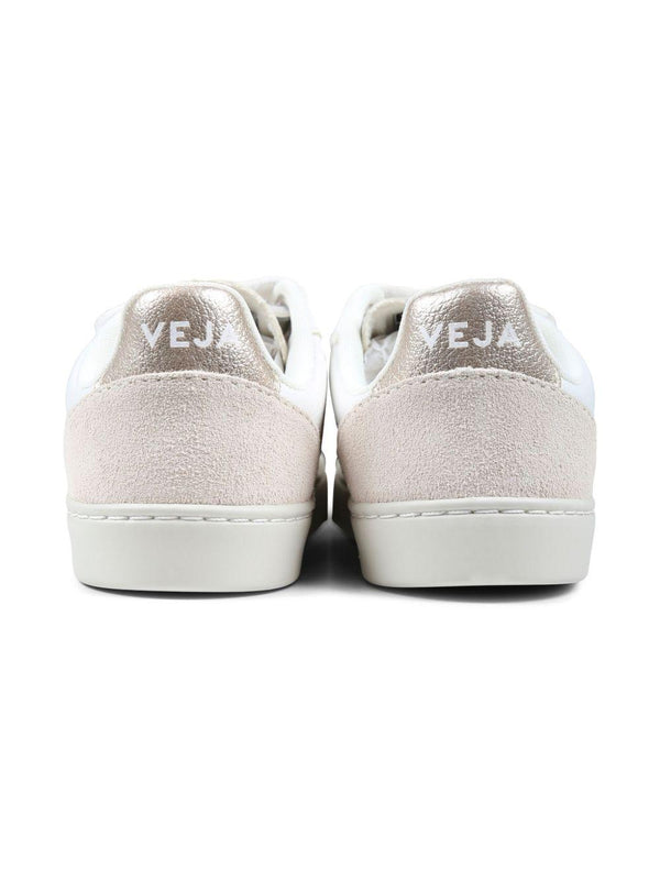 Sneakers V-10 per bambina VEJA Kids bianche con chiusura a strappo