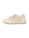 Sneakers per bambina Golden Goose Kids beige stringate in pelle scamosciata