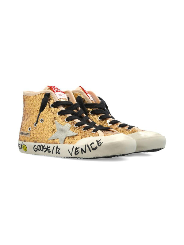 Sneakers per bambino Golden Goose Kids oro con paillettes